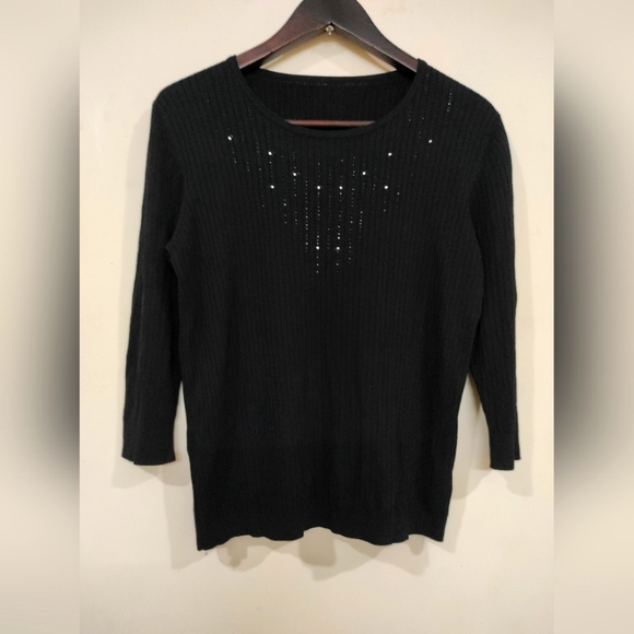 Polari Tops - Black 3/4 Sleeve Top